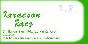 karacson racz business card